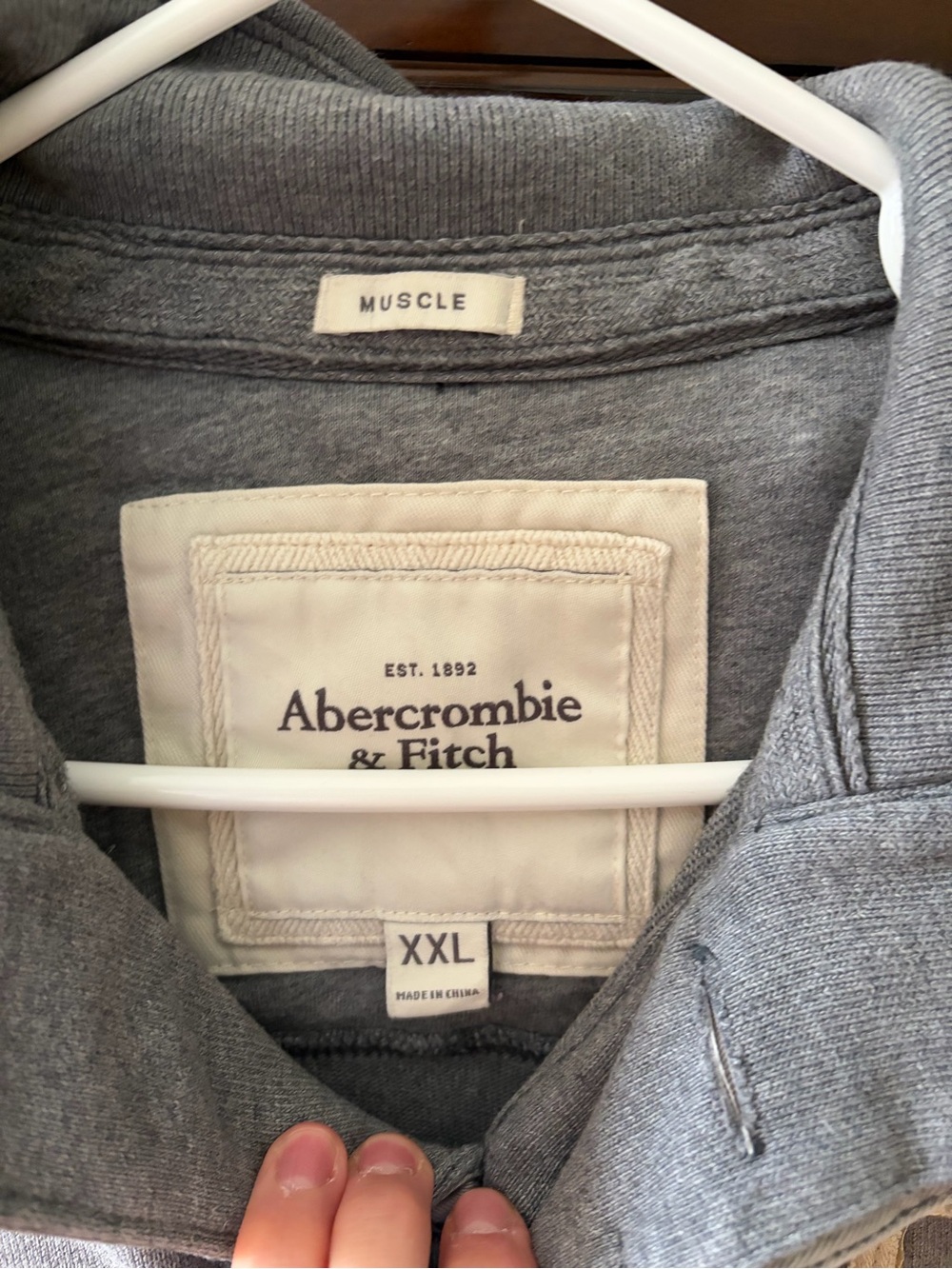 Vintage Abercrombie & Fitch Men's Grey Pullover Quarter-Snap Sweatshirt - Picture 5 of 5